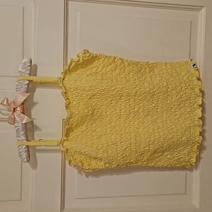 Abercrombie Kids Girls Smocked Yellow Tube Top, Size 13/14